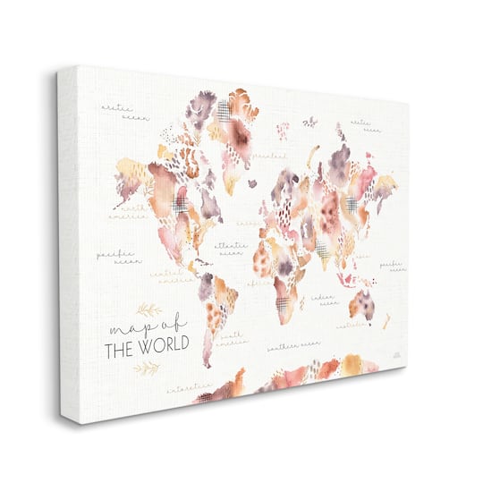 Stupell Industries Abstract Floral World Map Wall Art